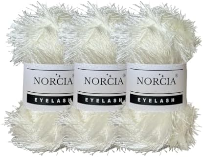 Eyelash Yarn Fun Fur Yarn(3 * 100g-3.5oz) (3 * 153yds-140mt) Fuzzy Premium Soft Crochet DIY Hand Knitting 100% Polyester