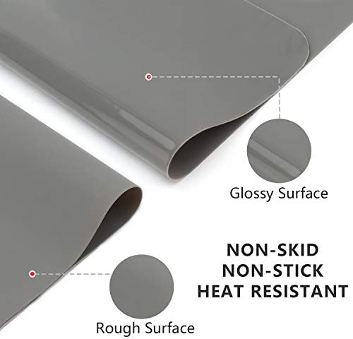 Gartful 3PCS Silicone Sheet for Crafts, Epoxy Resin, Jewelry Casting Molds, Multi-Purpose Counter Pad, Placemat Table Mat, Desk Protector, Nonskid Nonstick, Dark Grey (15.7x11.8 inches)