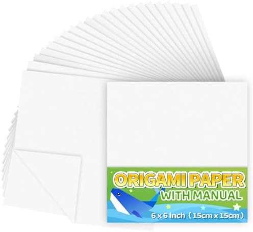 Praisebank White Origami Paper, 220pcs 6x6inch, Double Sided Color, Origami Paper Kit for Crafts, Origami Kit.