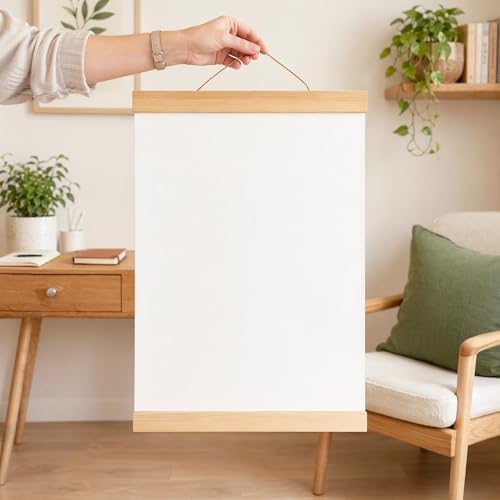 FOMIYES 3pcs Cotton Canvas, for Acrylic, Oil, and Art Projects, Acrylic Pouring& Wet Office Hanging Wall Blank Scrolls with Hanging Loop