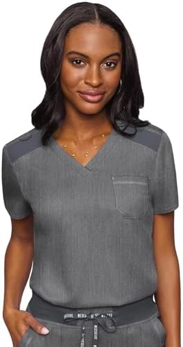 Med Couture Touch Women's Scrub Tops V-Neck Tuck-in Top with 1 Pocket