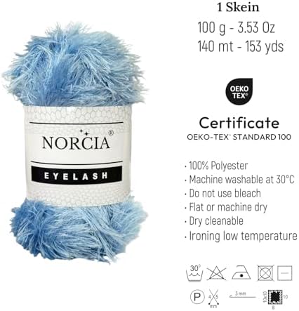 Eyelash Yarn Fun Fur Yarn(3 * 100g-3.5oz) (3 * 153yds-140mt) Fuzzy Premium Soft Crochet DIY Hand Knitting 100% Polyester