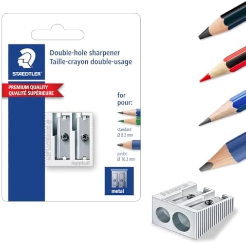 STAEDTLER Metal Double-Hole Pencil Sharpener, 12 Pack
