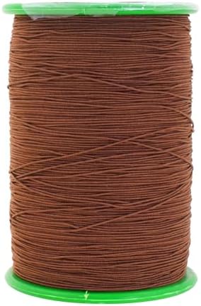 Mandala Crafts 0.6mm Brown Shirring Elastic Thread for Sewing, 546 Yards