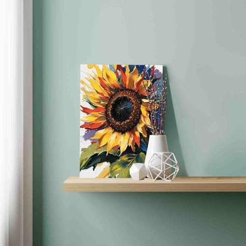 Aihonmin Beautiful Blossom Floral Paint by Number for Kids and Adults Beginner，Spray Paint by Number Kits on Canvas,Summer Wall Art Prints Flower Canvas DIY Gift Oil Painting,(Without Frame