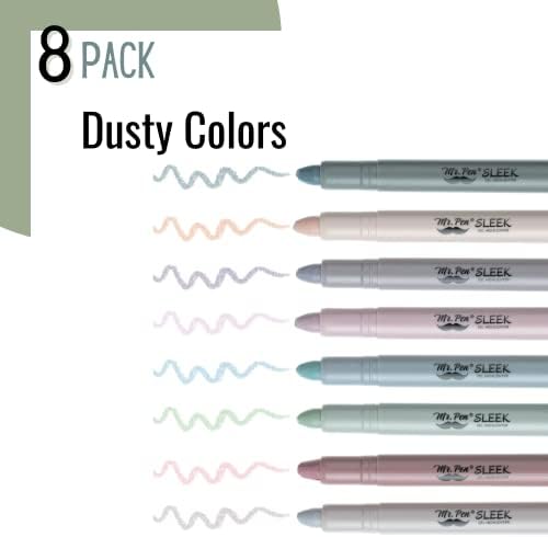 Mr. Pen- No Bleed Gel Highlighters, Dusty Colors, 8 Pack