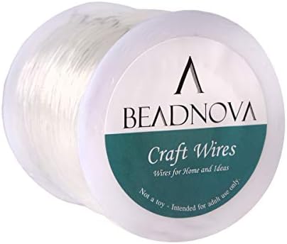 BEADNOVA 1mm Bracelet String Clear Craft Wire Stretch String Cord for Jewelry Making Beading Thread Elastic Thread Cord (100m)