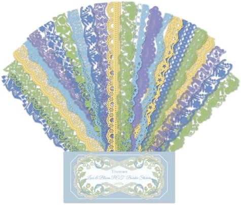 200 Pcs Colorful PET Lace Border Stickers for Toploader & Scrapbook