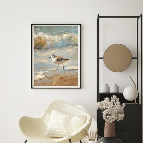 WUDWL Paint by Numbers Kit for Adults Framed Canvas, with Wooden Easel