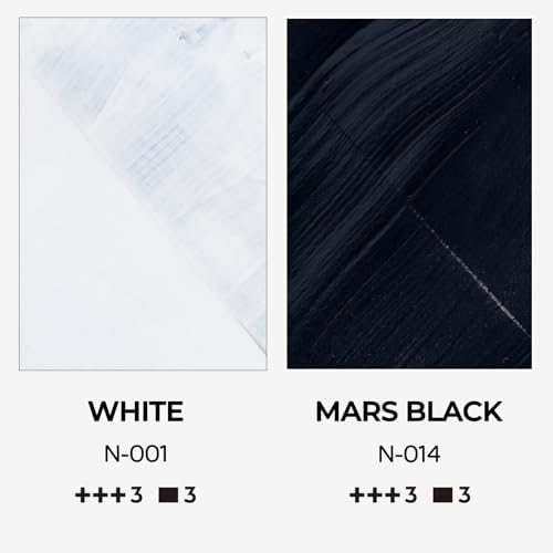 Nicpro White & Black Large Acrylic Paint (16.9 oz, 500 ml), Rich Pigments | Non Toxic Craft Paint for Multi Surface, Canvas, Wood, Leather, Fabric - Art Painting Supplies for Beginner, Artist & Adult