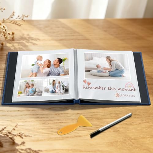 Large Photo Album Self Adhesive Scrapbook, 30 Sheets/ 60 Pages Photo Book for 4x6, 5x7, 8x10 Pictures, DIY Album for Birthday Gifts for Women Mom Wedding Baby Family Travel