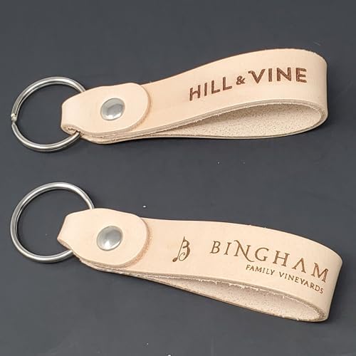 10 Pack Natural Leather Keychains Kit - Craft Projects - DIY Leather Key Fobs - Great for Stamping, Tooling, Engraving - Made in USA