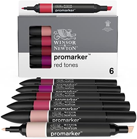 Winsor & Newton ProMarker Set, 6 Count, Red Tones