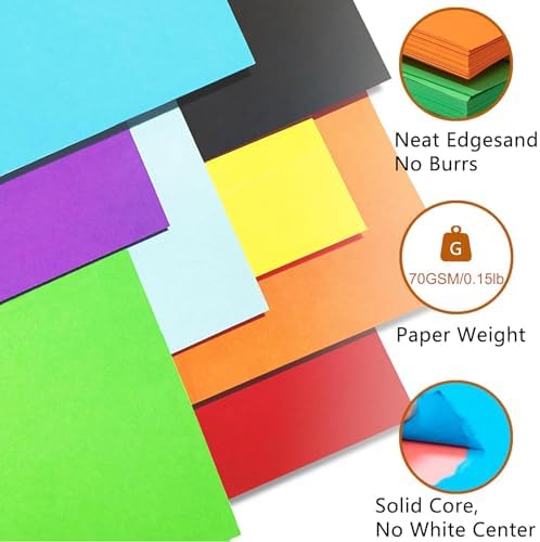 100 Sheets Coloured Paper A4 - Cezmkio 70gsm Coloured A4 Paper Assorted in 20 Colour Handmade Copy Paper Pastel Paper for DIY Arts & Colorful Projects (8.5 x 11.7 inch)