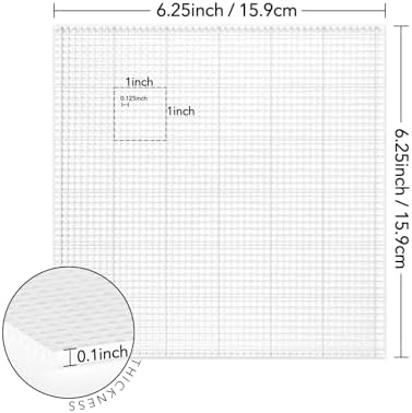 2Pcs 6.25x6.25inch Low Tack Sticky Mat with Grid for Stamping Stenciling Ink Blending Clear Photopolymer Craft Low Tacky Mat Stamp Mat DIY Projects Paper Card Scrapbooking Ink Blending Fixed