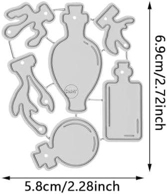 Patchwork Halloween Magic Potion Bottle Metal Cutting Dies for Card Making