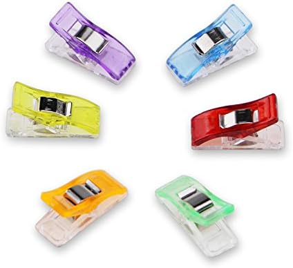 100 Pcs Premium Sewing Clips Multipurpose Sewing Accessories Quilting Supplies Crafting Tools, Assorted 9 Bright Colors (B)