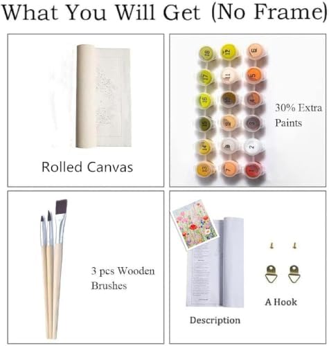 ZRIZQ Flowers Paint by Numbers Kit for Adults Beginner,Wildflowers, 16x20