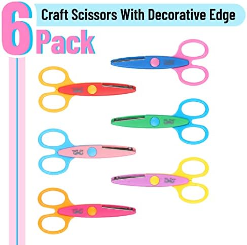 Mr. Pen- Craft Scissors Decorative Edge, 6 Pack, Bright Zig Zag Scissors | for Crafting, Scrapbooking, Fancy Pattern Design