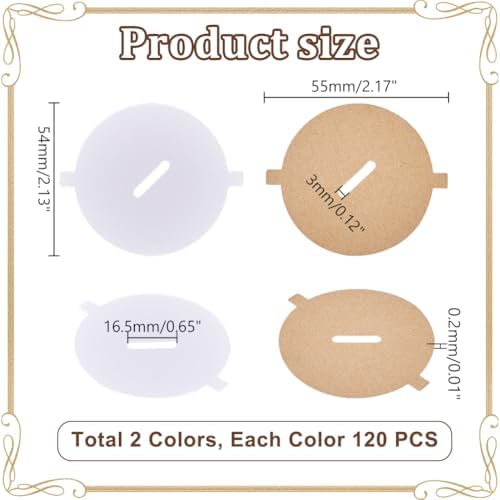 AHANDMAKER 240PCS Candle Dust Covers 2 Colors Paper Candle Pull Tab Lids Candle Decoration, Candle Topper Protection Accessories, Craft Fragrance Dust Protection 2.12 Inch