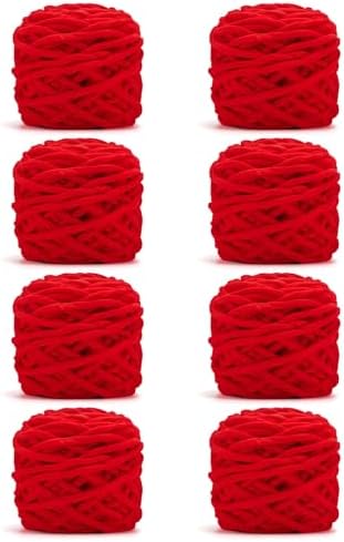 Red Chunky Chenille Yarn, #6 Super Bulky, 28 oz/576 Yards