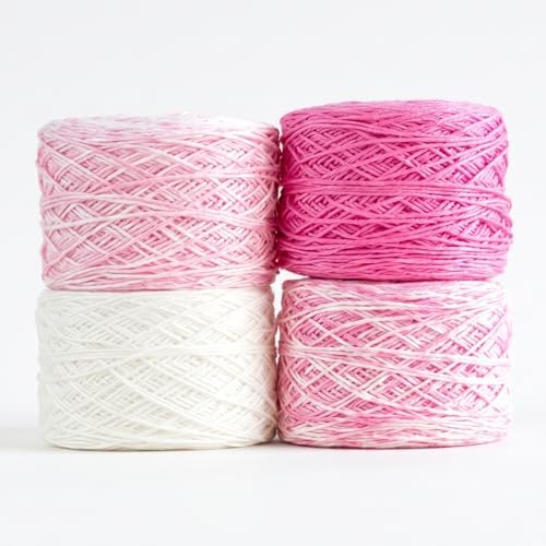 Revolution Fibers Baby Bloom Gradient Blanket Kit | 4 Balls of Gradient Yarn, 50% Cotton and 50% Viscose | Pattern Included for Knitting