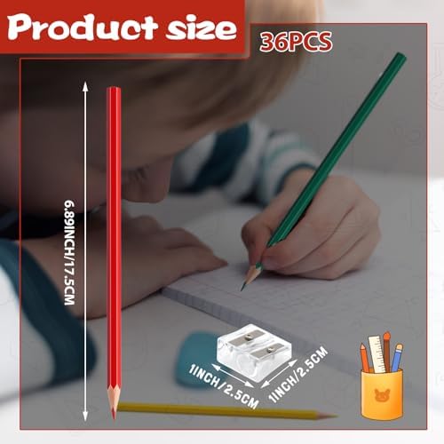 36 PCS Red Yellow Green Colored Pencils, Pre-sharpened Professional Wooden Art Pencils Set for Artists Painting | Premium Drawing Sketching Supplies