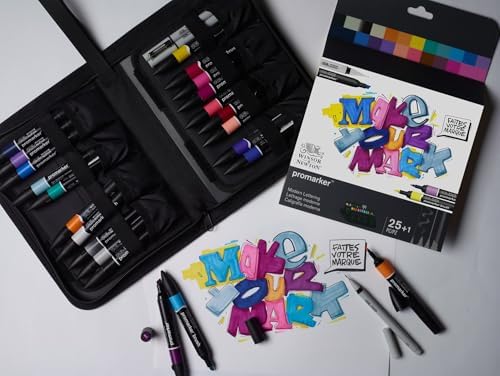 Winsor & Newton ProMarker Set, 25+1pcs. Wallet, Modern Lettering