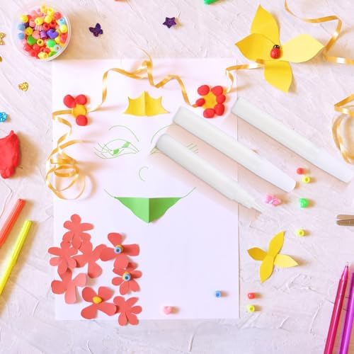MotiMind 24 White Tacky Glue Pens Quick Dry, Mini Glue Bottles Bulk,White