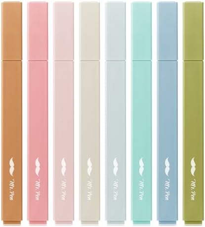 Mr. Pen- Aesthetic Highlighters No Bleed, 8 Pack, Assorted Colors | Chisel Tip, Cute Highlighters Assorted Colors for Journaling, Highlighting, Underlining, Fast Dry, Back to School Supplies