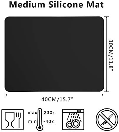 Gartful Silicone Sheets for Crafts, 3PCS Resin Jewelry Casting Molds Mats, Multipurpose Table Cover Placemat, Counter Top Protector Pad, Nonskid Nonstick, Black(15.7 x 11.8 inches)