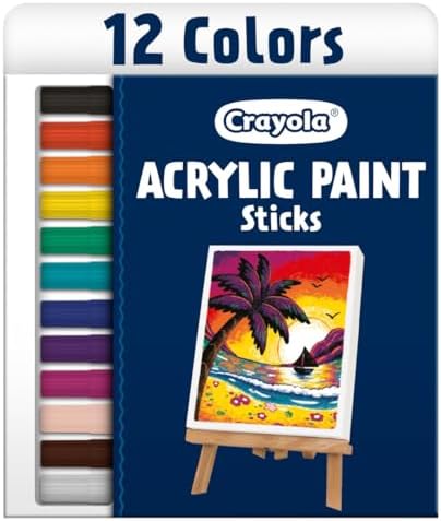 Crayola Acrylic Paint Doodle Sticks (12ct), Acrylic Paint Marker Set for Kids, Quick Dry, Multi-Surface, Less Mess, Kids Craft Supplies, Ages 8+