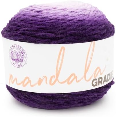 Lion Brand Yarn, Mandala Gradient Variegated Yarn, Purple, Purple, 1 Pack