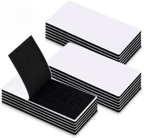 18 Sets - 2x4 inch Hook and Loop Tape Strips with Adhesive, Nylon, Black
