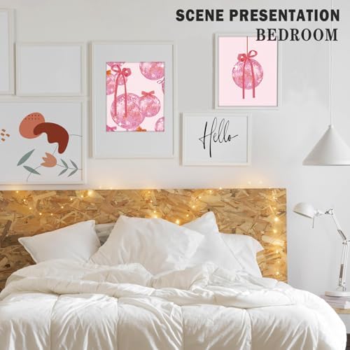 XUNLURY Pink Preppy Bows Western Diamond Art Kits 4 Pack 10x11.8 Inch, Cowgirl Room Decor Trendy Coquette Pink Bow Disco Ball Howdy DIY Diamond Gem Painting Art Kits for Girls Kids Adults Beginners