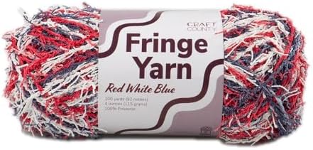 Craft County Fringe Yarn – Medium 4 Polyester Yarn for Scrubby Cloths, Personalized Gifts, and More!