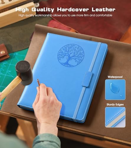 Biuwory Leather Journal Notebook,256 Thick Lined Pages,Hardcover 5.7"×8.3" | Vintage Journal for Women Men,Work,School,Business,Travel Diary,Note taking,College Ruled Writing,Daily Journaling Notebook