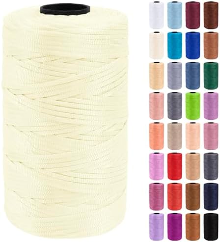 JeogYong Polypropylene Ribbon Yarn 3mm x 218 Yards Flat Macrame Cord 3mm Crochet Yarn for Handbags, Shopping Bags, Sun Hats, Shoes, DIY Crafts, Decorative Projects