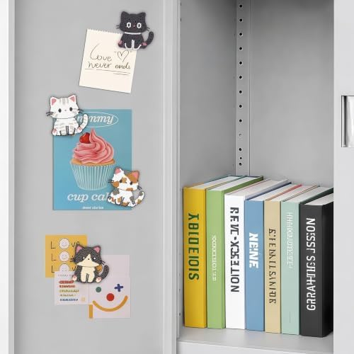 Bulerrylulu 9 Pcs Cat Diamond Painting Magnets Kits Fridge Magnet Stickers Diamond Art Painting Keychains Gem Painting kit for Beginners Adults DIY Art Craft Gifts Home Decors
