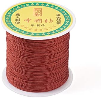 150 Yards 0.5mm Braided Nylon Crafting Thread Chinese Knotting Beading String Macrame Cord Rope for Necklace Bracelet Jewelry Craft Making, Saddle Brown