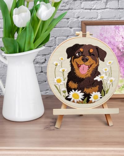 ERKOON Embroidery Kit for Beginners Adult Rottweiler Cross Stitch Set