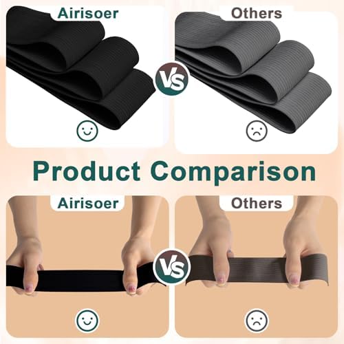 Airisoer Elastic Bands for Sewing 1.5 Inch x 32 Yards, Black