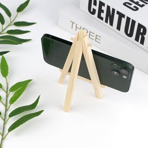 4 Pack Easel Display Stand Mini Wood Display Easels for Painting Artist Tabletop Holder Mini Wooden Easels for Photos Art Crafts Natural Wood Easels for Small Canvases Displaying