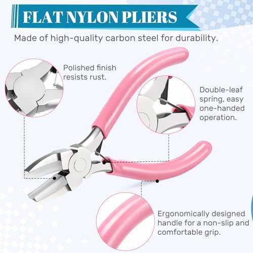 Mudder 2 Pcs Jewelry Making Tool 6 in 1 Bail Making Plier,Blue and Pink