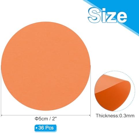 PATIKIL 2inch Circle Card Stock, 36Pcs Round Shape Cutouts Paper Thick Cardstock Coaster for DIY Craft Projects Classroom Bulletin Board Decor, Orange