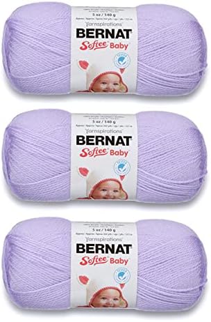 Bernat Softee Baby Yarn for Crocheting Soft, Soft Lilac, 3-Pack