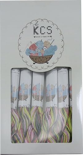KCS Big skeins of 25 Meters Size 25 Color Variegated Cross Stitch Stranded Threads,6 skeins,4509