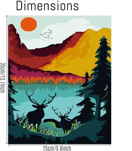 HOIYLDS 6 Packs Paint by Number for Adults Beginners, National Park Painting by Number Kits on Canvas Without Frame,Lanscape Craft Arts for Home Wall Decor