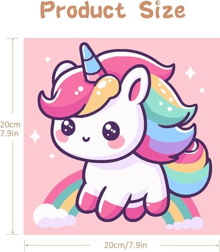 HOIYLDS Framed 4 Pack Paint by Number for Kids, Cute Animals Paint by Numbers for Kids Ages 8-12, Paint by Numbers Kits Children Beginner, DIY Acrylic Oil Painting for Home Wall Decor (8x8inch)