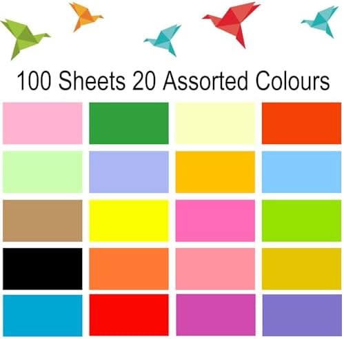100 Sheets Coloured Paper A4 - Cezmkio 70gsm Coloured A4 Paper Assorted in 20 Colour Handmade Copy Paper Pastel Paper for DIY Arts & Colorful Projects (8.5 x 11.7 inch)